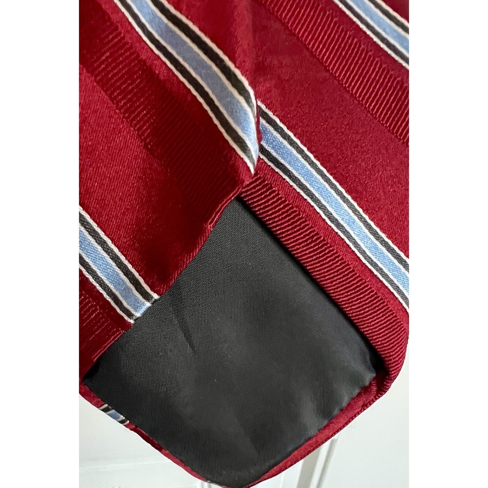 Silk Tie Lot 3 Barrington Croft & Barrow Momento Uno Red Grey Geometric Striped - Picture 10 of 13